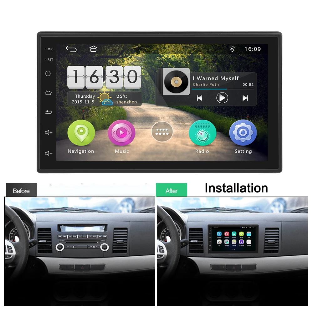  Podofo Android 8.1 2 Din Car Multimedia Player GPS HD Autoradio WiFi USB 7