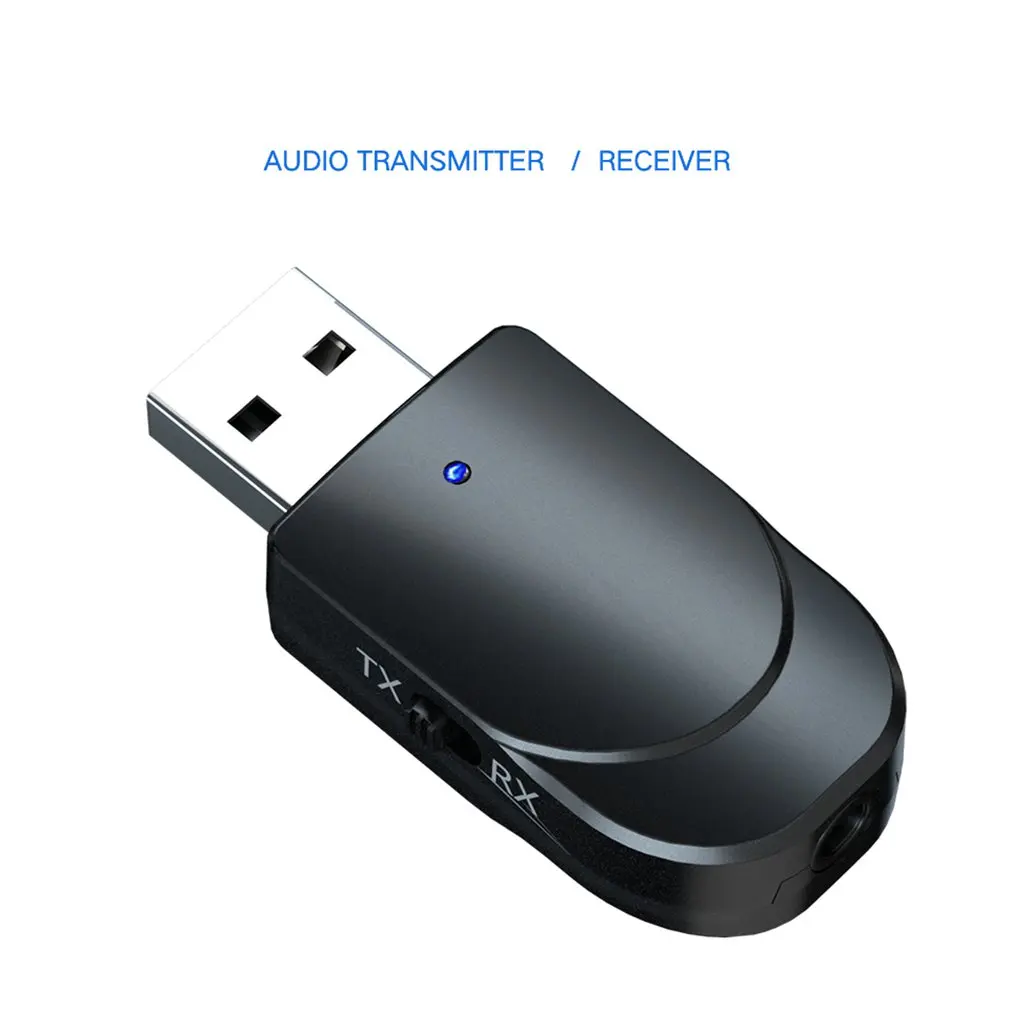 Black Bluetooth 5,0 аудио приемник передатчик 3 в 1 Мини 3,5 мм разъем AUX USB стерео музыка беспроводной адаптер для ТВ автомобиля ПК наушники - Цвет: Black