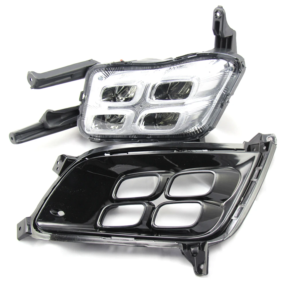 

DC 12V Waterproof Black 6000-6700K LED Daytime Running Light Fog Lamp Car External Decoration ABS Auto Protection For Kia K5