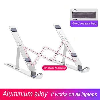 

Foldable Laptop Stand Aluminum Portable Notebook Stand Adjustable Height Heat Dissipation Computer Holder Riser For Notebook