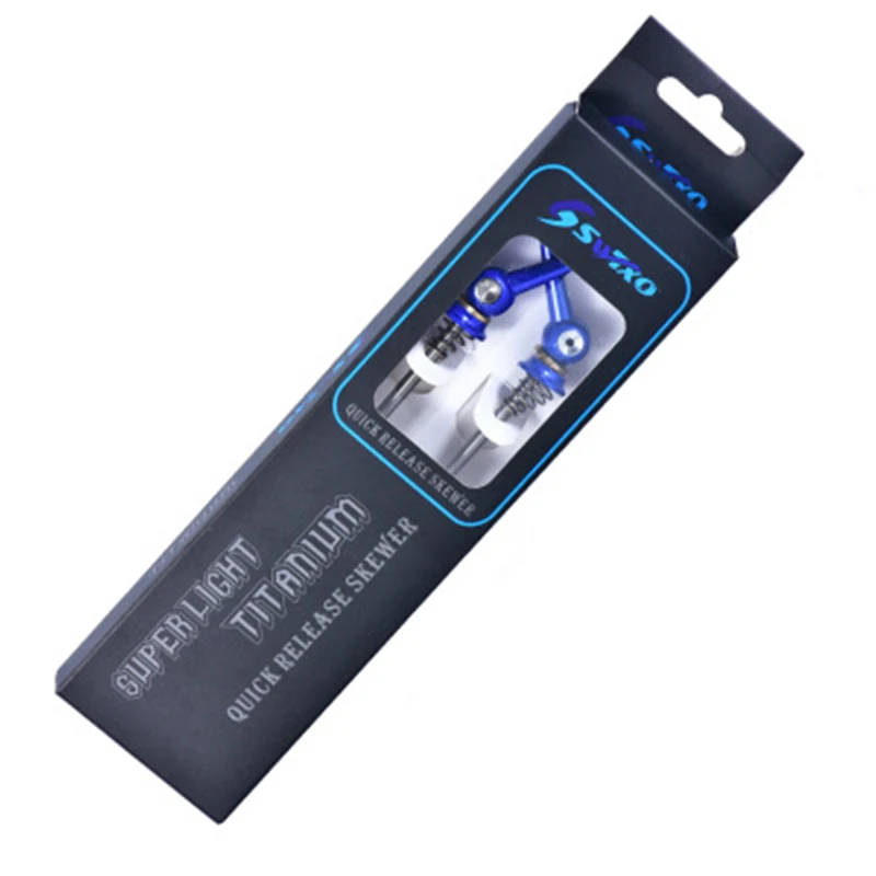 1 Pair Mountain Bike Road Bicycle Titanium Alloy Quick Release Skewers Levers anti-mechanical fatigue bicycle accessories parts - Цвет: Blue