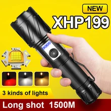 

Newest XHP199 High Power Led Flashlight Rechargeable Tactical LED Torch Usb XHP160 Powerful Flashlight 26650 Lantern For Hunting