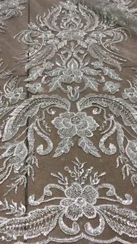 

top quality Modern design French net lace fabric African Flower mul ti color embroidery tulle lace fabric for ladies dress
