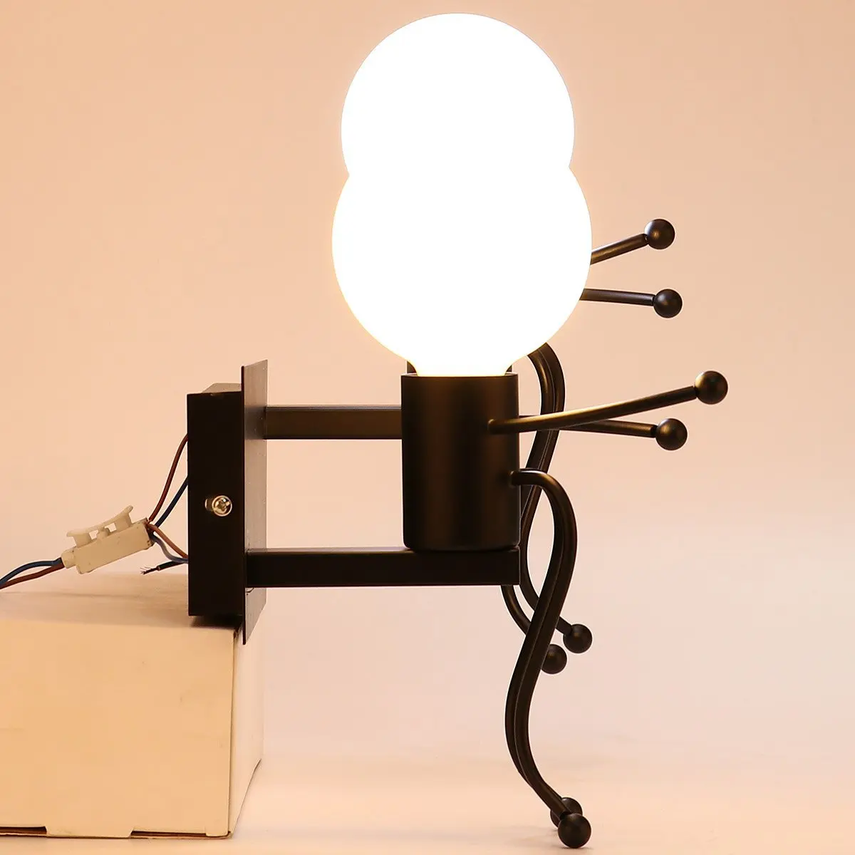 

Cross Border for American-Style Iron Craft Wall Lamp Hallway Corridor Retro Iron Art Villain Machine Single-head Double Headed W
