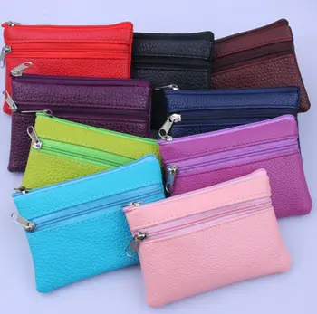 

Women Ladies Leather Wallet Coin Change Purse Solid Zipper Solid Bag Short Length Daily Clutch