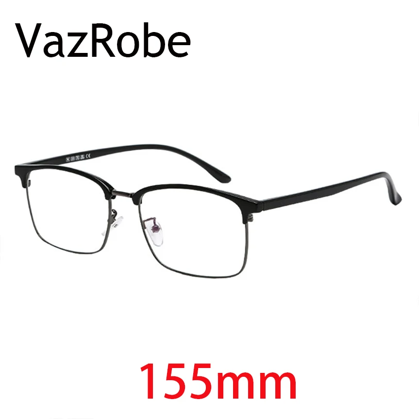 Vazrobe 155 мм негабаритных очков оправа мужские и женские солнцезащитные очки мужские очки для широкого толстого лица полуоправы квадратные черные