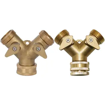 

1Pcs Metal Valve Independent Switch Diverter 2-way Y-shaped Garden Water Pipe Shunt Valve Water Separator Tap Connector