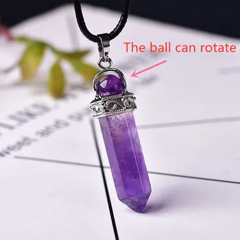 

1PC Natural Crystal Purple Red Pendant Fashion Simple Reiki Point Raw Gem Necklace Souvenir For Men Women Charm Mineral Jewelry