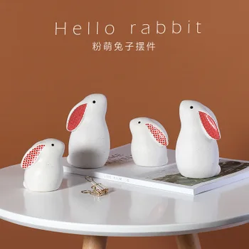 

Nordic Rabbit Easter Animals Ceramics Sculpture Creative Table Ornament Crafts Easter Gift Children's Room Decoration MM60XBJ