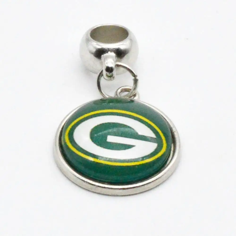 Серебряные Подвески с подвеской Green Bay Packers, подвески для браслета, ожерелья для женщин и мужчин, футбольные болельщики Paty Fashion - Окраска металла: hole 5mm