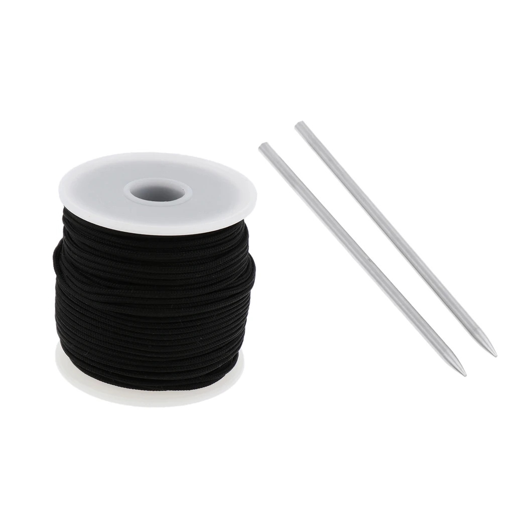 2pcs Paracord Fid Lacing Stitching+2mm 50m Paracord Rope Cord Outdoor