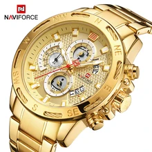 

NAVIFORCE Men Luxury Gold Sport Watches Fashion Luminous Date Display Wristwatch Creative Multi-Function Clock Relogio Masculino