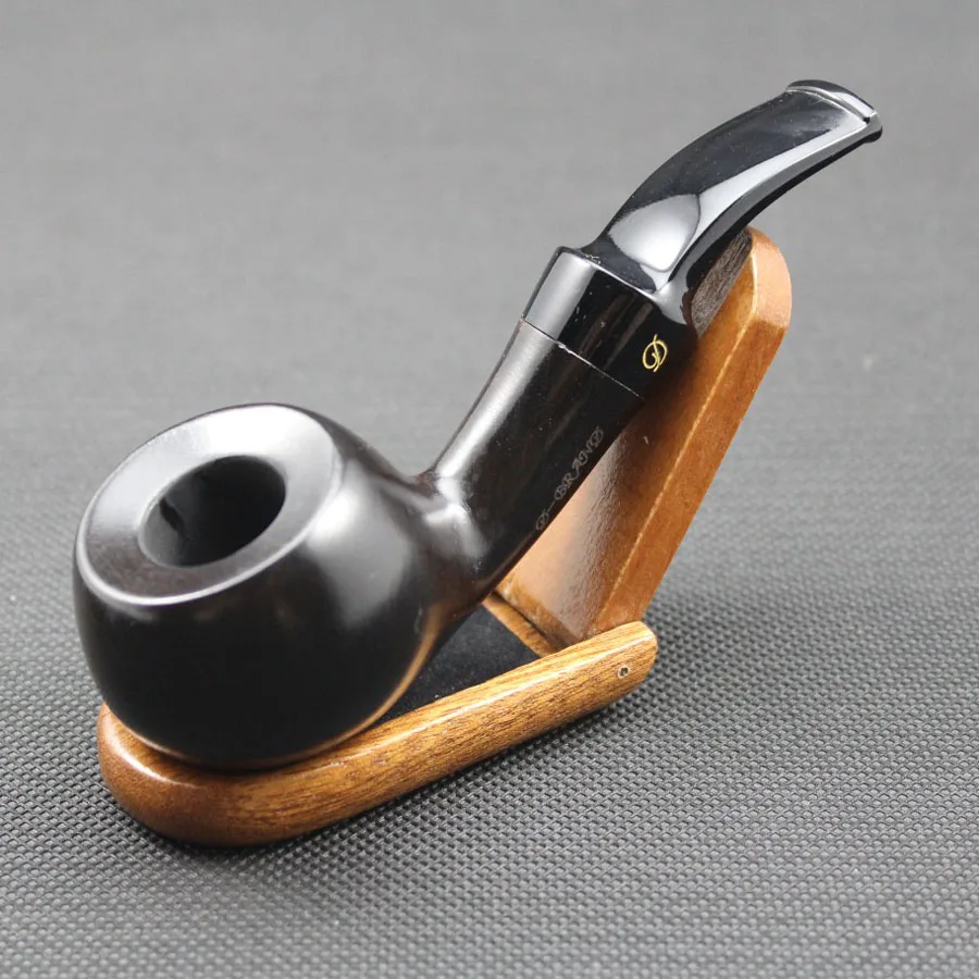 Smoking Pipe 10pc Unique Bent Handmade Nature Ebony Wood Smoking Pipe With 9mm Filters Pouch Holder