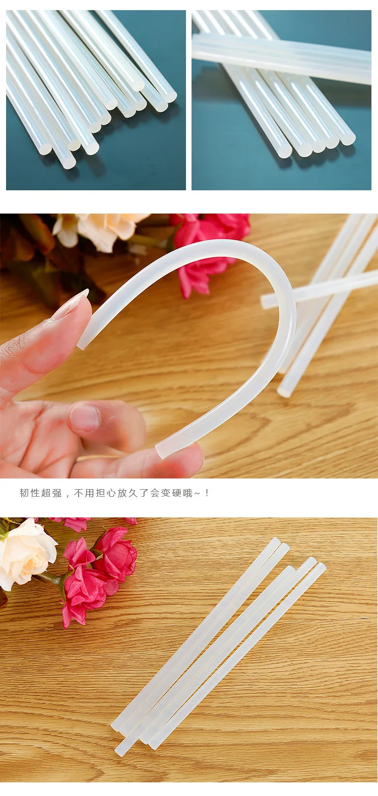 Transparent Glue Stick Hot Melt Glue Stick Glue Gun Only DIY Small Jewelry Fixed High-temperature Resistant Hot Melt Bar 7 Mm
