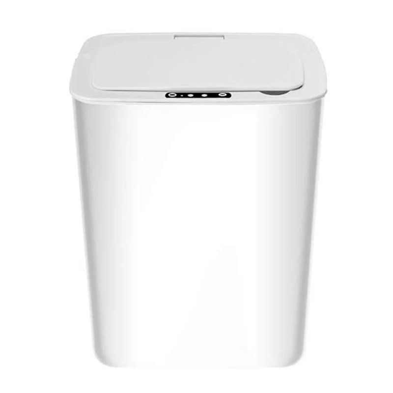 Sensor Trash Can Kitchen Contactless with Lid Batnroom USB Charging Smart Garbage Waste Bin White 14L | Дом и сад