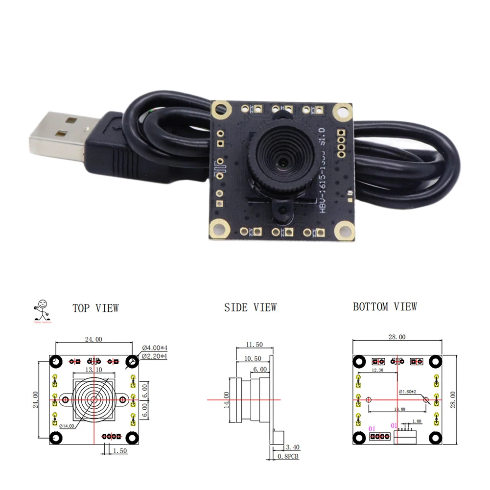 USB камера широкоугольная 50 градусов 1 3 МП чип HM1355|Веб-камеры| |
