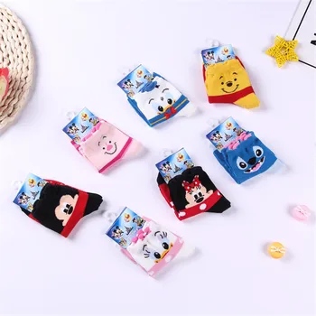 

Disney Cute Baby Socks Mickey Minnie Pig Cartoon Printed Cotton Socks 3-10 Years Old Children Autumn Winter Socks