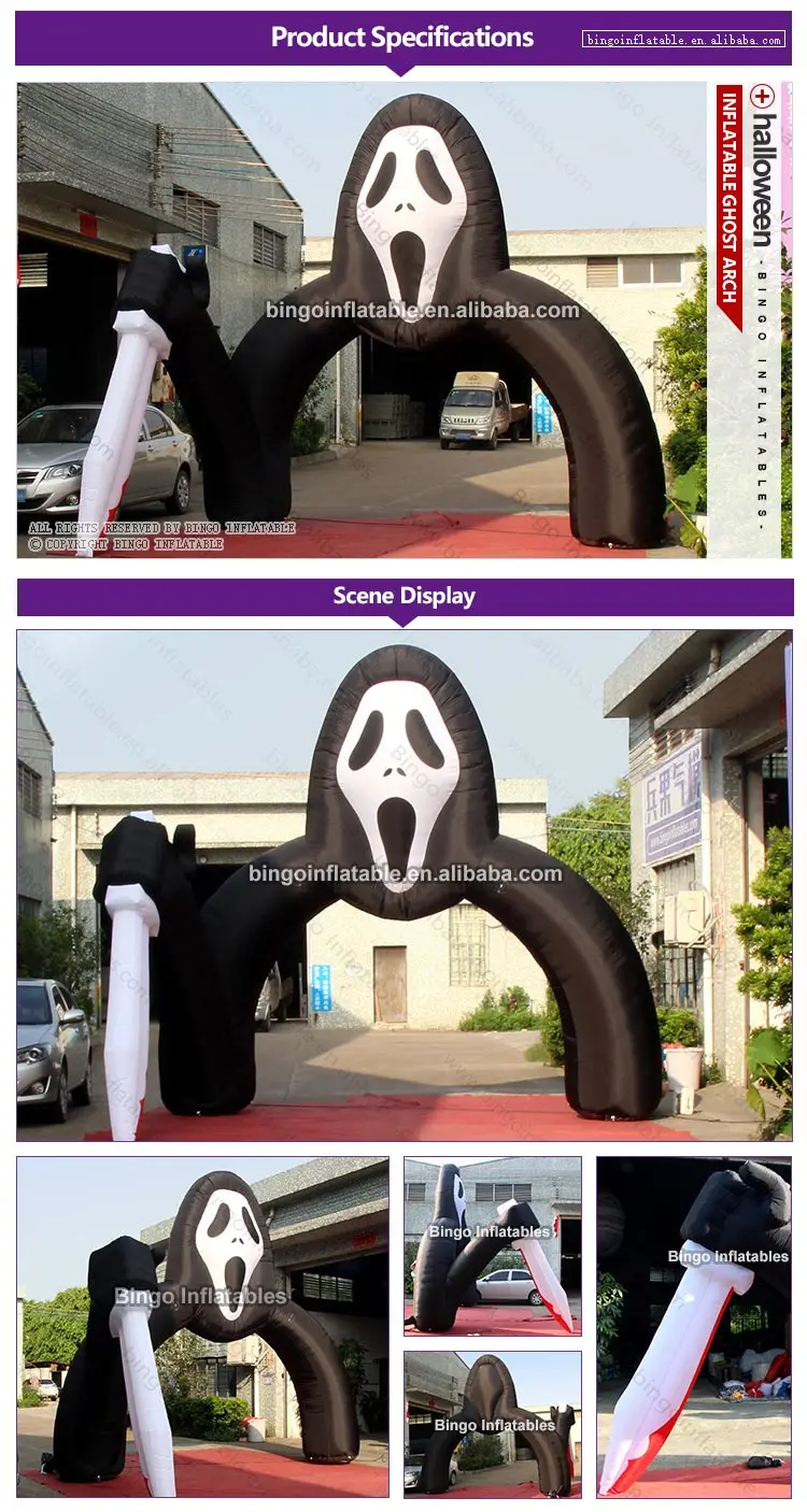 Specially customized 5.4x4.7m take dagger ghost head inflatable arch/free shipping Halloween decorations props toys
