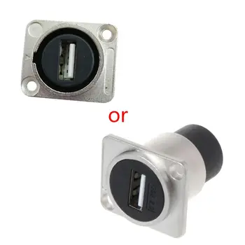 

USB 2.0 D Type Socket Metal Female to Female Module Connector USB Plug Panel Mounting Holder Adapter Support