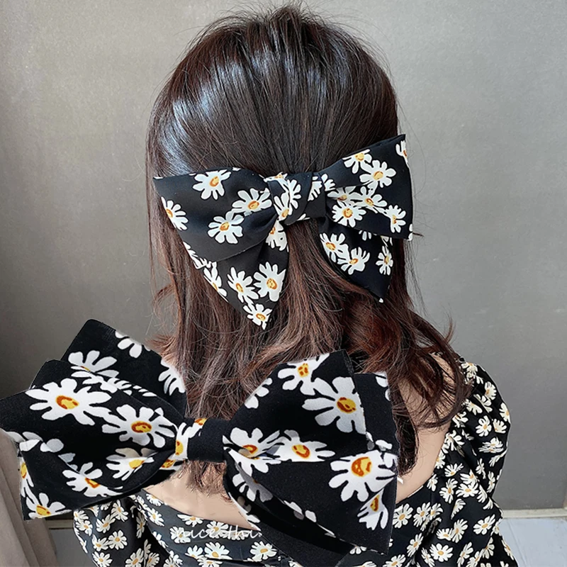 

Cute Daisy bow hair clip Big hairpin Barrettes for Girls Women Big Bowknot Ties Butterfly Hair accessories