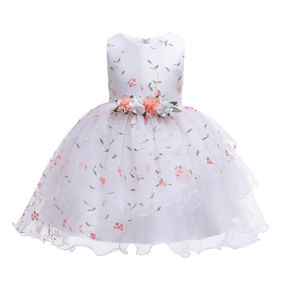 

Children Wedding Dress Princess Dress Hot Sales Floral Gauze Girls Summer Performance Dress