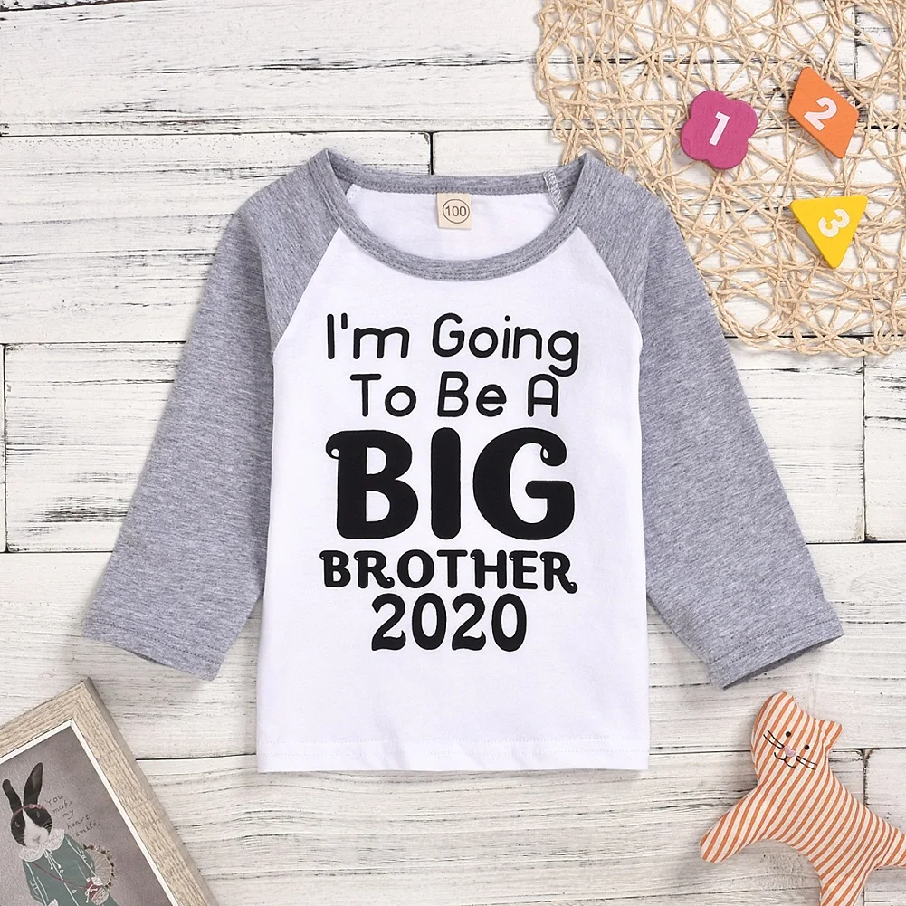 Лидер продаж, Детская футболка с надписью «Big Brother Sister» для маленьких мальчиков и девочек, одинаковые комплекты одежды