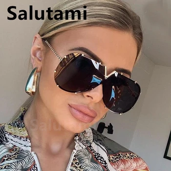 

2020 New Fashion One Piece Shield Sunglasses For Women Vintage Oversized Paw Sun Glasses Men Uv400 Hip Hop Punk Eyewear Black