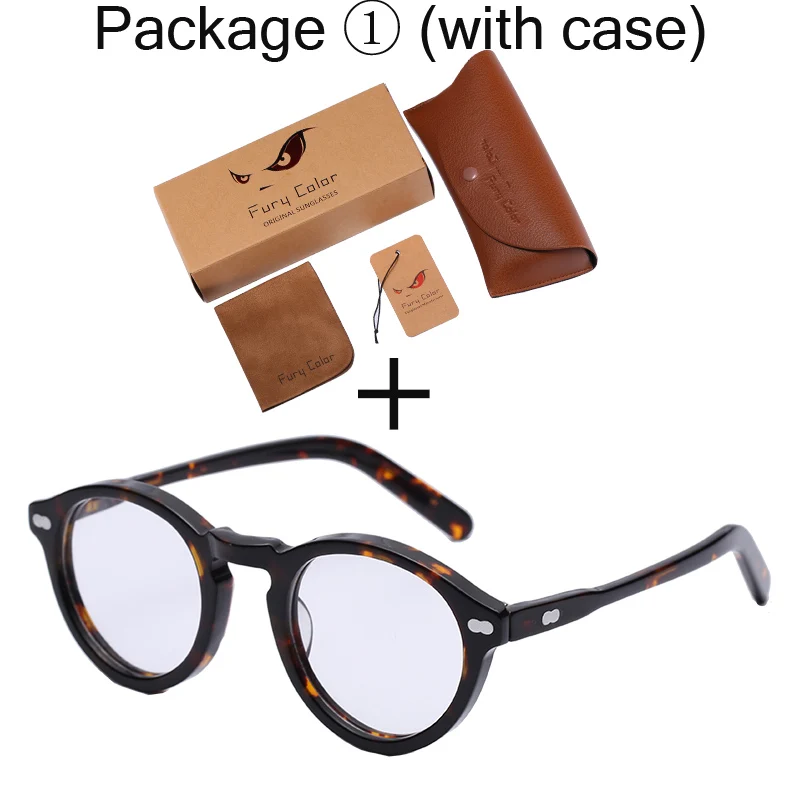 Ретро круглые маленькие ацетатные оправа оптические очки оправа с прозрачными линзами очки оправа для женщин и мужчин близорукость очки по рецепту - Цвет оправы: tortoise-L