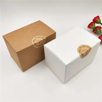 

12Pcs/Lot DIY Handcraft Kraft Paper Square Boxes For Curtain Hook Packaging Gifts Container New Boxes With Flower Bike Stickers