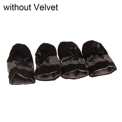 Black without Velvet Нескользящая Мягкая Водонепроницаемая Обувь для собак и щенков; носки для дождливой погоды - Цвет: Black without Velvet