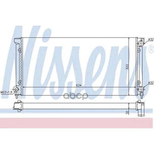 Радиатор Vw Passat 1.8/2.0/1.9td 90-98 Nissens 651611 Nissens арт. 651611