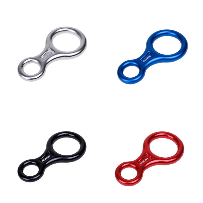 

Descenders Rock Climbing 8 Ring Alloy Aluminum Rescue Slow Descent Kits Outdoor Descender Gear Abseiling Devices for 8-13mm Rope
