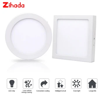 

Square/Round LED Panel Ceiling Light 6W 12W 18W 24W Surface Mount Ultra-thin 3CM Modern Pendant Ceiling Lamps for Home AC85-265