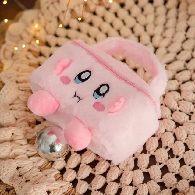 Kawaii Star Kirby Game Peripheral Home Furnishing Series Kirby Portable Cosmetic Hand Bag Storage Bag Cosmetic Organizing Box 6
