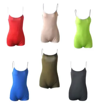 

Women Plus Size Summer Sleeveless Bodycon Jumpsuit One Piece Sexy Spaghetti Strap Shorts Rompers Solid Color Sportwear