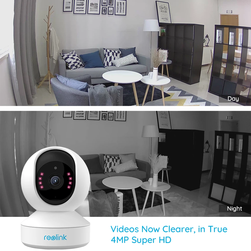 Reolink E1 Pro 4MP Full HD Pan/Tilt IP камера Белый детский монитор 2,4G/5G WiFi камера Внутренняя безопасность жилища видеонаблюдение