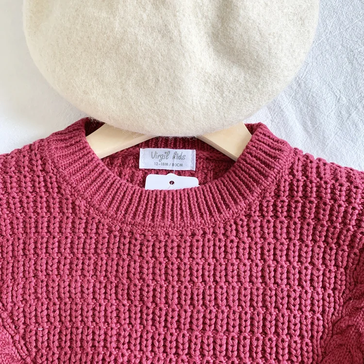 Virgilkids/свитер в Корейском стиле для девочек; плотный свободный свитер для девочек
