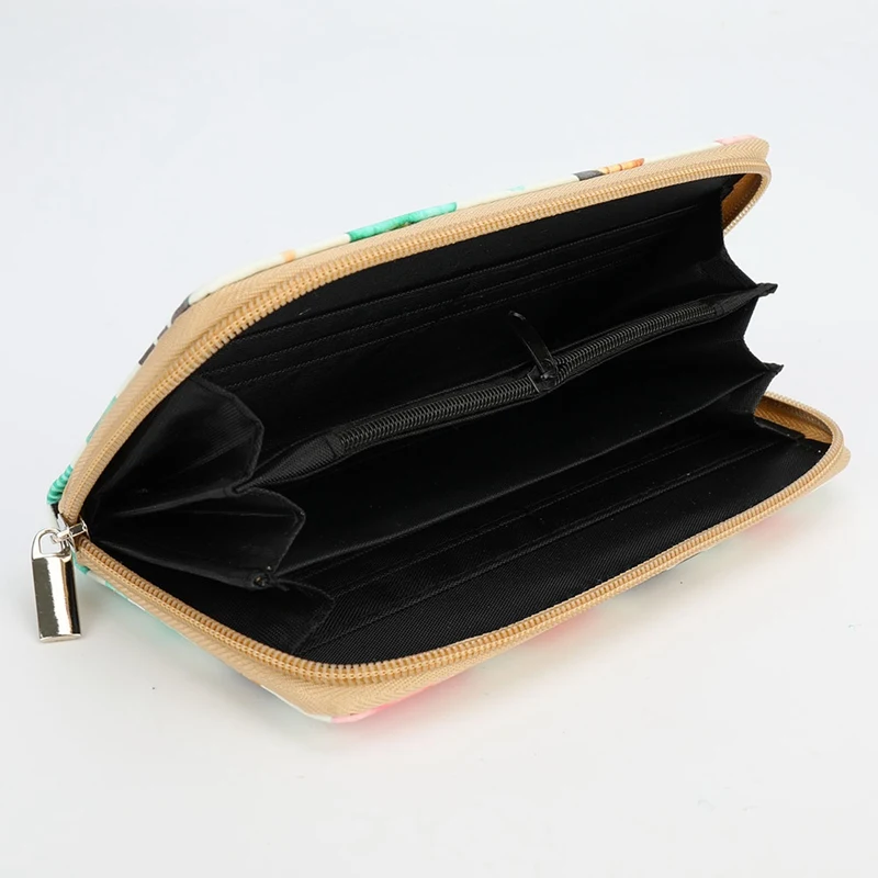 Fashion Woman Wallet Fruit Yellow Animal Pattern Long Wallets White Pink Color Money Bags Cute Pocket Practical Purse