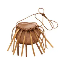 Круглые сумки через плечо для женщин, модная сумка из искусственной кожи, женская сумка на плечо с кисточкой, сумка-тоут, женская маленькая сумка-мессенджер