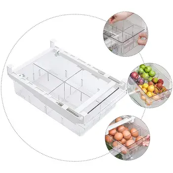 

Transparent PET Refrigerator Drawer Storage Box Retractable Box White Refrigerator Drawer Storage Box Retractable Pull Type