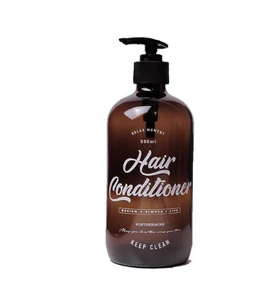 Hair conditioner 500 мл стеклянная бутылка для хранения шампуня для ванной коричневый скандинавский жидкий лосьон дорожная бутылка для хранения Домашний Органайзер Декор - Цвет: Hair conditioner