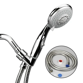 

Hotel Spa Aqua Care Pressure Rainfall Shower Head 7-setting Handheld Water Saving Filter Shower Head W/Pause Switch+Long Hose