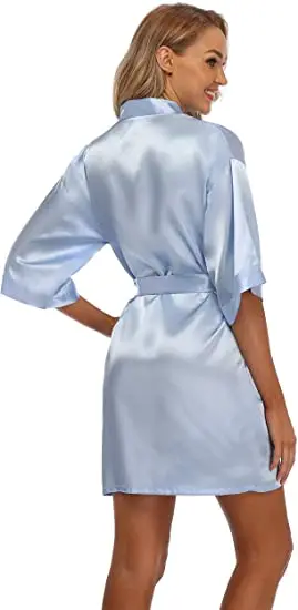 Women Sleepwear Sleepwear Pajamas Bride Robes Silk Robe Women Dress Plain Satin Robes Kimono Bathrobe Women's Simplicity Pajamas Wedding Party Short S-XXL