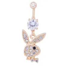 Циркониевая голова кролика медицинская женская пупка кольцо красивый пупок пирсинг тела модные украшения лучший подарок для дам