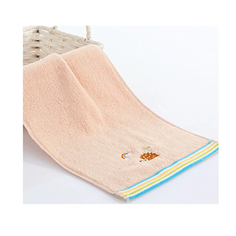 PINK Полотенце из чистого хлопка 25x50 см для малышей/детей, полотенце для лица, полотенце для ванной комнаты, ткань для чая, машинная стирка, Мочалка для лица - Цвет: PINK