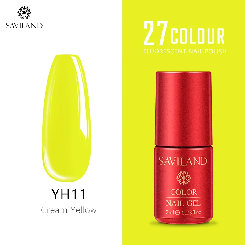 YH11 SAVILAND неоновый флуоресцентный лак для ногтей УФ-светодиодный лак для замачивания Полупостоянный Гель-лак 7 мл счастливый Гибридный лак для нейл-арта - Цвет: YH11