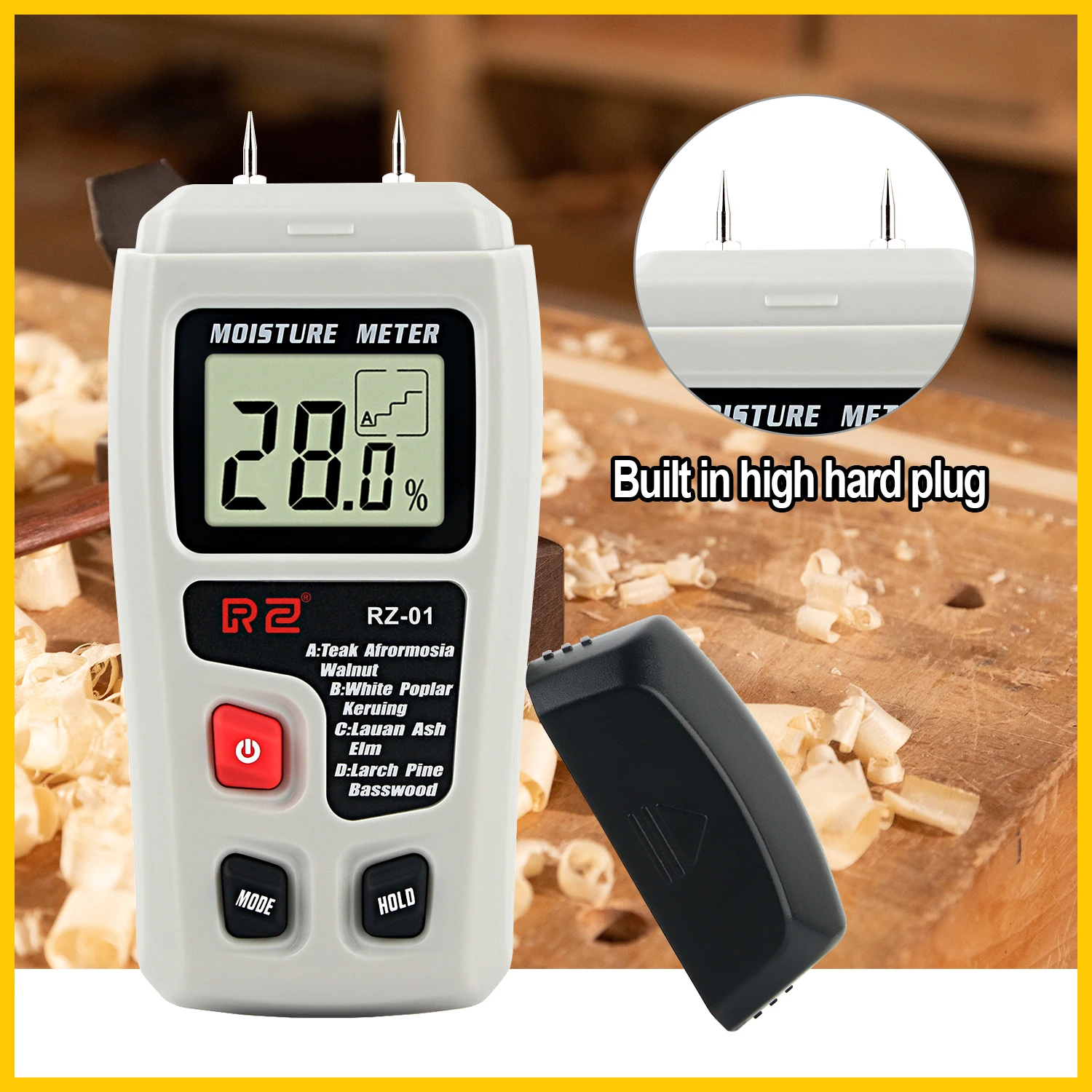 metric tape measure RZ Wood Moisture Meter Hygrometer Timber Damp Detector Tree Density Digital Wood Humidity Tester force measuring instruments