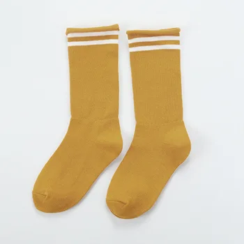 

LOOZYKIT Baby Mid-Calf Socks 10 Color New Children Leg Warmers Boys Girls Cotton Elastic Striped Curling Piles Of Socks