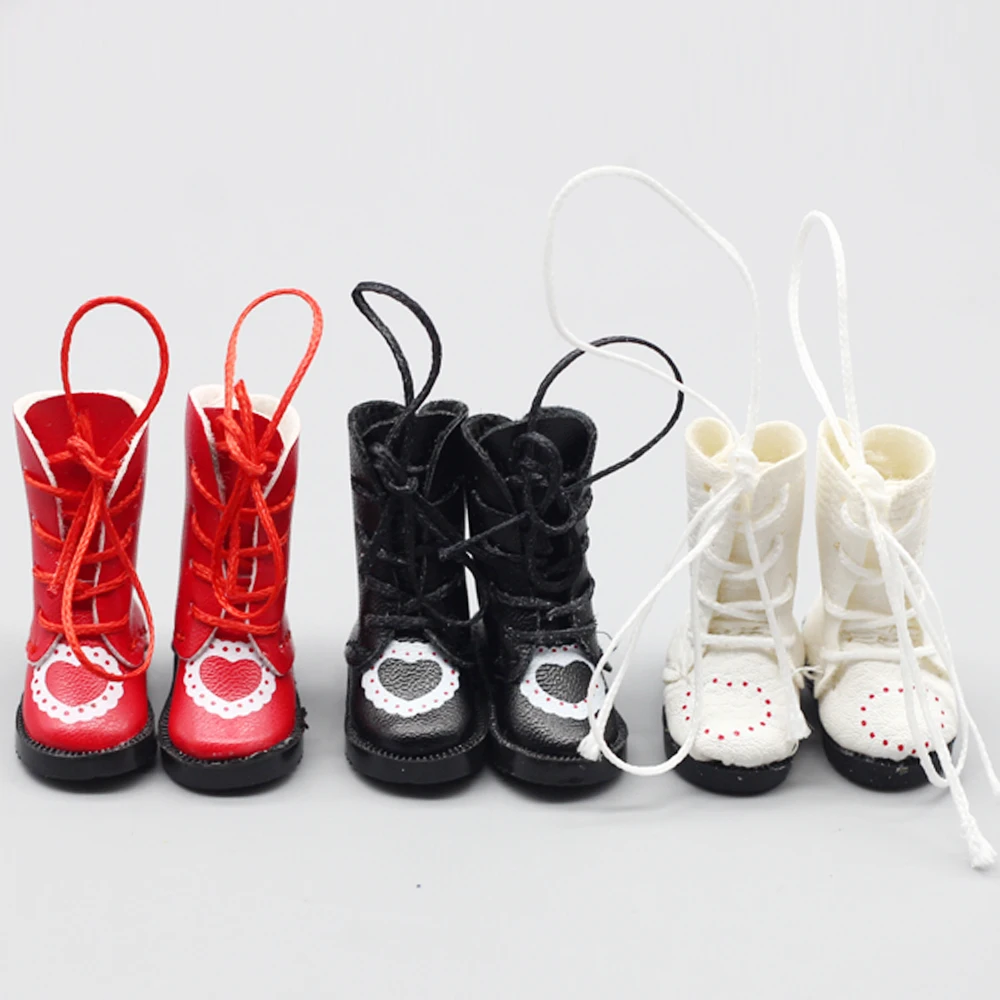 Doll Shoes 3.2cm Doll Boots for Blythe Doll Toy 1/8 BJD Mini Leather Dolls Shoes for Blyth Azone BJD Casual Puppet Shoes Accessories