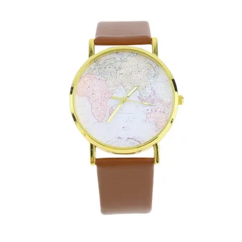 

OUTAD Fashion Women Female Girl Watch Synthetic Leather Alloy World Map Globe Analog Quartz Retro Wrist Watches 4 Styles relogio